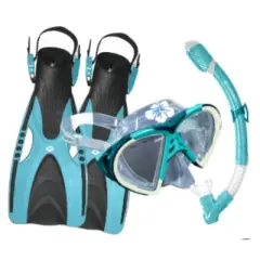 Hawaii Divers Leilani Snorkel Set &ndash; Turquoise (Adult L/XL)