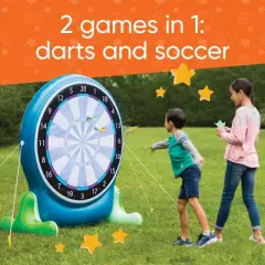 HearthSong Giant 58-Inch Inflatable 2-in-1 Darts and Soccer Game with Double-Sided Board