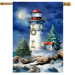 Briarwood Lane Winter House Flag 40x28 For Outdoor Wonderland Lighthouse For Winter House Flag