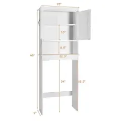 Costway Over The Toilet Storage Cabinet Bathroom Organizer w/ Adjustable Shelf