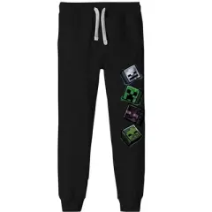 Minecraft Mob Heads Youth Black Sweatpants