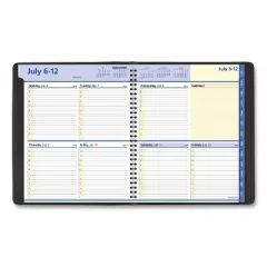 QuickNotes Weekly/Monthly Planner, 10 x 8, Black Cover, 12-Month (July to June): 2025 to 2026