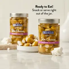 DeLallo Greek Feta Cheese Stuffed Olives, 9.9 oz. Jar, (3 Pack)