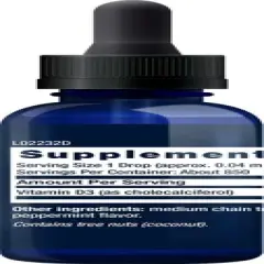 Liquid Vitamin D 3 2000 IU Mint Flavor by Life Extension  -  1 fl oz Liquid