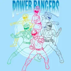 Men's Power Rangers Character Outlines T-Shirt