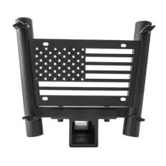 Hitch Mount Flag Pole Holder For Standard 2 Inch Receivers, Hitch Mount Dual Flag Pole Holder, Steel Flag Pole Mount For Truck SUV RV Trailer