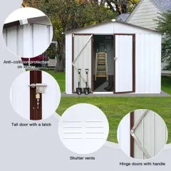 Hrinhom 102.4"W Metal garden sheds,outdoor storage sheds