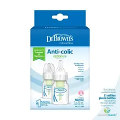 Dr. Brown's 2oz Anti-Colic Options+ Narrow Baby Bottle with Preemie Flow Nipple - 0m+