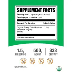 BulkSupplements Organic Barley Grass Powder
