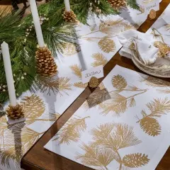Patricia Heaton Home Gold Pinecone Table Runner 13" X 36"