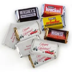124 Pcs Christmas Candy Chocolate Party Favors Hershey's Miniatures & Kisses by Just Candy (1.52 lbs, Approx. 124 Pcs) - Vintage Red Truck