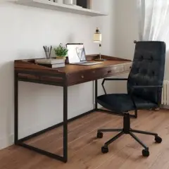 Parks Swivel Office Chair Distressed Blue - WyndenHall