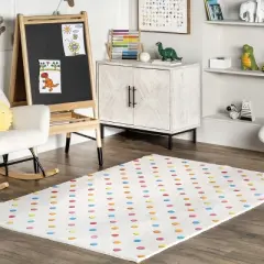 nuLOOM Ilse Colorful Dots Machine Washable Kids Area Rug