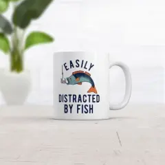 Crazy Dog Easily Distracted By Fish Mug Funny Fishing Hook Catch Graphic Novelty Coffee Cup-11oz