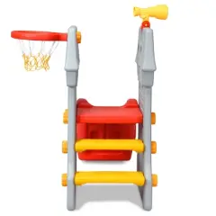 Children Climber Slide Set w/ Basketball Hoop and Telescope Toy Indoor & Outdoor