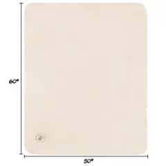 Waterproof Pet Blanket - 50x60-Inch Reversible Fleece Throw Protects Couches, Cars, and Beds from Spills, Stains, and Fur by PETMAKER (Cream)