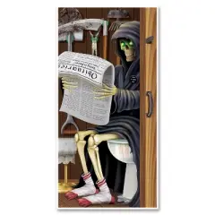 Beistle Grim Reaper Restroom Door Cover, 5' x 30", (2/Pkg) Multicolored
