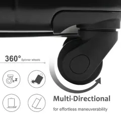 Lyngins Expandable 28 Inch ABS Hard Shell Luggage, Checked Suitcase/Away Luggage, TSA Approved 3-Dial Lock, Quiet Double Universal Wheels