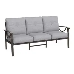 Heynemo Metal Outdoor Couch, All-Weather Metal Patio 3-seat Sofa with Soft Thick Cushions, Patio Sofa Couch for Porch Backyard Garden