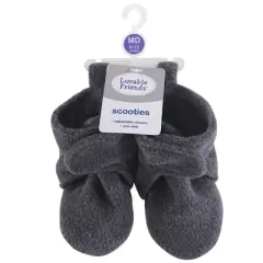 Luvable Friends Baby and Toddler Cozy Fleece Booties, Charcoal