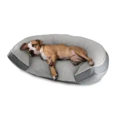 Canine Creations Step In Oval High Side Open Front Dog Bed - XL - Charcoal