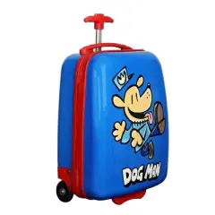 Dog Man Character Logo Blue 16.5" Rolling Luggage
