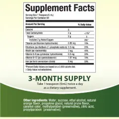 HealthA2Z &ndash; Liquid Vitamin B-Complex Plus Iron &ndash; Natural Orange Flavor &ndash; 16 fl oz