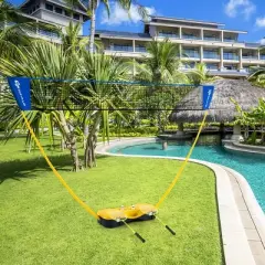 Costway Portable Badminton Set with 2 Shuttlecocks Badminton Rackets Outdoor Sport Game Set