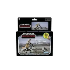 Star Wars: The Mandalorian Vintage Speeder Bike, Scout Trooper and Grogu Action Figure Set - 3pk