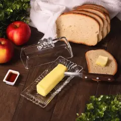 Bezrat Glass Butter Dish with Lid and Handles