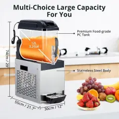Garvee Commercial Slushy Machine with Self-Cleaning, Frozen Drink Machine for Home, Restaurants