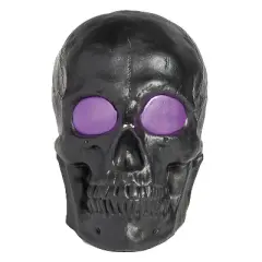 Morris Costumes 20" Light-Up LED Blow Mold Black Skull Halloween Decoration