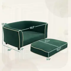 FURNIinspire Dog Couch Pet Bed Dog Sofa with Soft Cushion, Removable Cover for Small & Medium Pets,31.1"*22"*13.8"