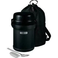 Zojirushi Mr. Bento Stainless Lunch Jar Black Carbon