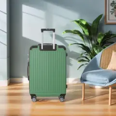 NAYSAYE Luggage ABS Hardshell 3 Piece Spinner Set with TSA Lock and Multi Position Handle for Travel, Green, 20.87"*11.81"*30.31"