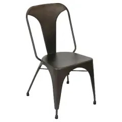Set of 2 Austin Industrial Dining Chair Metal/Antique Bronze - LumiSource