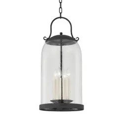 Troy Lighting Napa County 4 - Light Pendant in  French Iron Clear Seeded Shade