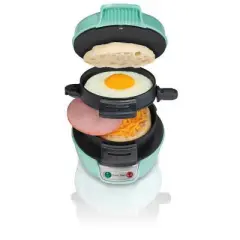 Hamilton Beach Sandwich Mint 25482: Nonstick Breakfast & Egg Sandwich Maker, Dishwasher-Safe Parts, 600W Griddle