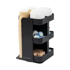 Mind Reader Cup Condiment Carousel Black: Coffee Bar Accessories & K-Cup Organizer, Coffee Maker Parts, Metal & Plastic