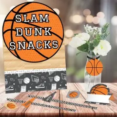 Big Dot of Happiness Nothin&rsquo; But Net - Basketball - DIY Baby Shower or Birthday Party Concession Signs - Snack Bar Decorations Kit - 50 Pieces