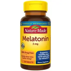 Nature Made Melatonin 3mg 100% Drug Free Sleep Aid for Adults Tablets - 120ct