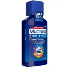 Mucinex Max Strength Severe Cold & Flu Medicine Nighttime - Liquid - 6 fl oz