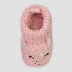 Carter's Just One You&reg; Baby Girls' Knitted Slippers - Pink Newborn: Unicorn Pattern, Pull-On Bootie, Cotton Lining