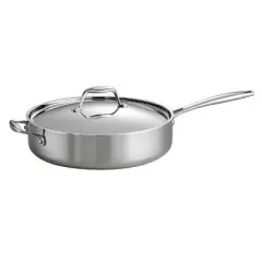 Tramontina Gourmet Tri-Ply Clad 3qt Deep Saute Pan with Lid Silver