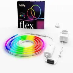Twinkly Flex  App-Controlled Flexible Light Tube with RGB (16 Million Colors) LEDs. 10 feet. White Wire. Indoor Smart Home Decoration Light