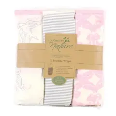 Touched by Nature Baby Girl Organic Cotton Swaddle Wraps, Bird, 0-3 Months