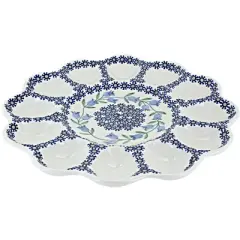 Blue Rose Polish Pottery T140 Manufaktura Egg Plate