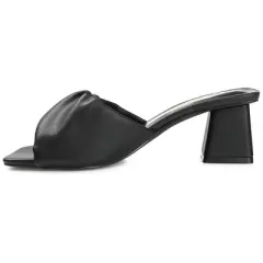 Journee Collection Womens Briarr Open Square Toe Block Heel Sandals