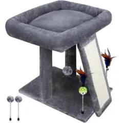 Cat Tree Tower with Cat Scratching Post for Indoor Cats, Activity Centre Climbing Tree with Scratching Board