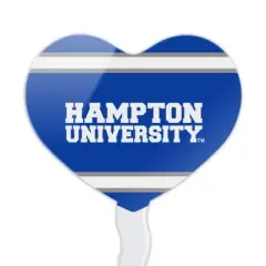 Hampton University HU Stripes Heart Love Cupcake Picks Toppers Decoration Set of 6